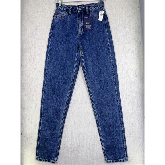 NEW Gap Women's 'Mom Jean' Blue Denim Size 00/24T (tall) New With Tags ✅ - Picture 1 of 5